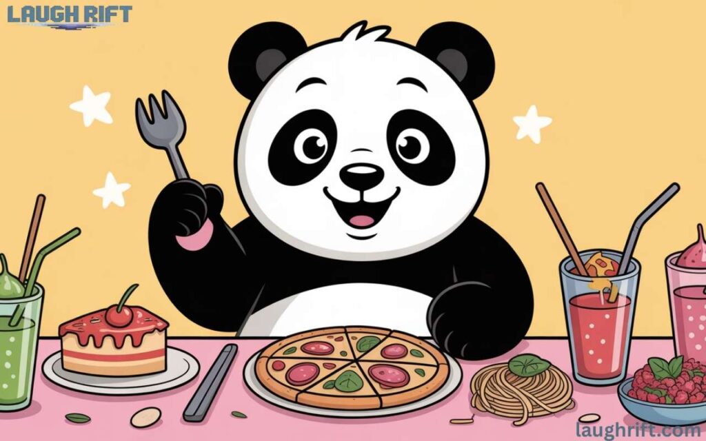 Cute Gentle giant enjoying food.