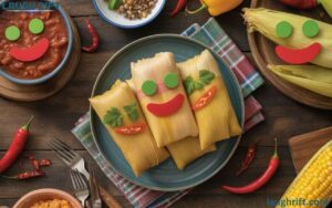 Funny tamale puns with spicy and cheerful food setup.