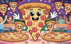 Cheerful pizzas with playful toppings and melting cheese bringing smiles for kids, adults, parties, and social media fun.