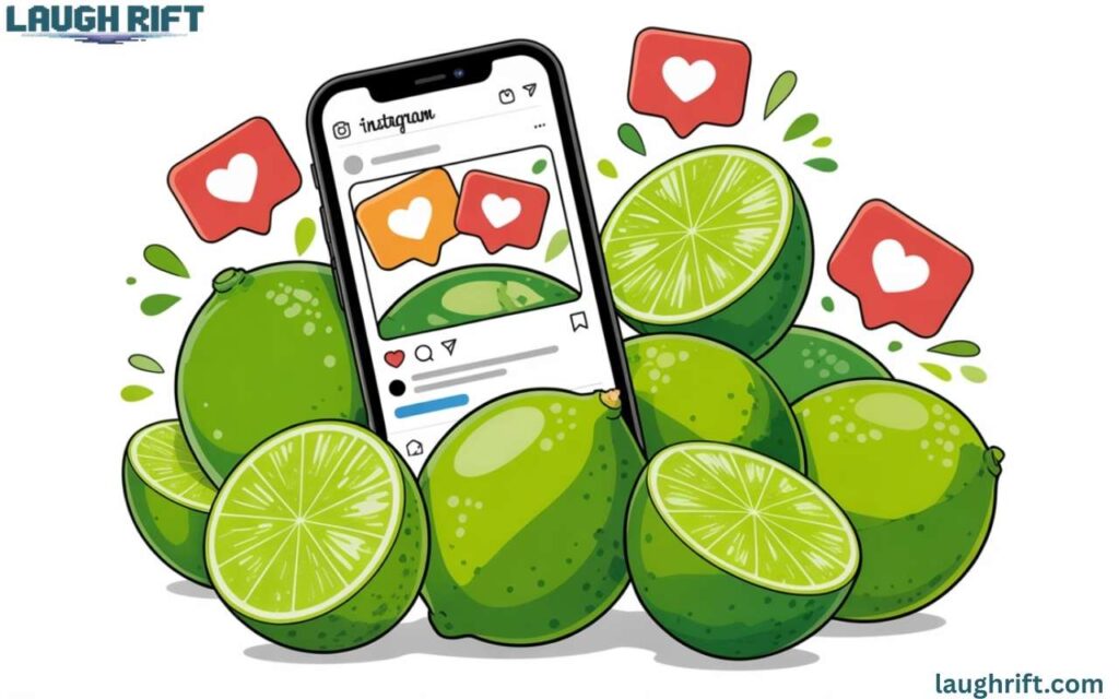 Colorful citrus Instagram caption illustration.