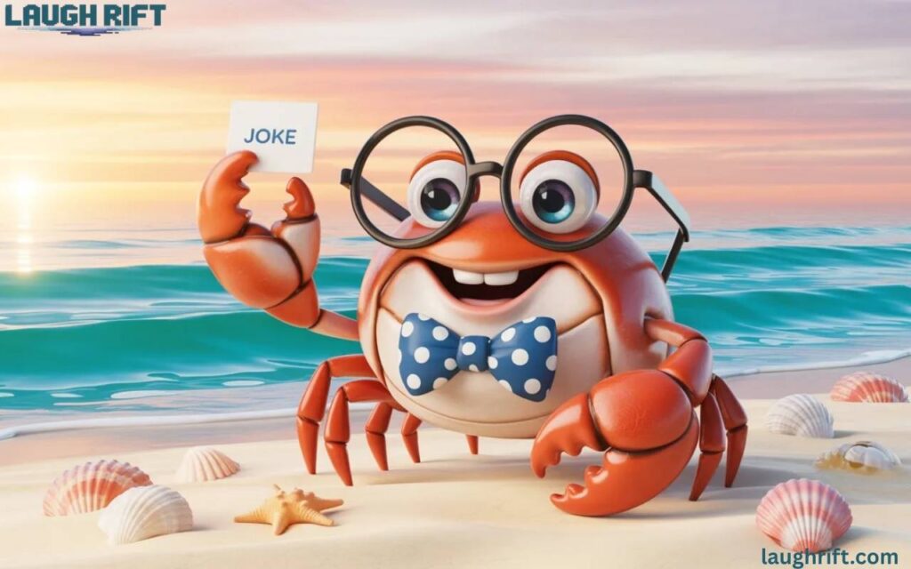 Crab dad jokes cartoon.