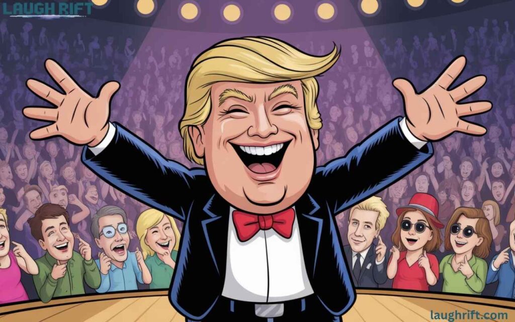 Showing humor and dramatic gestures.